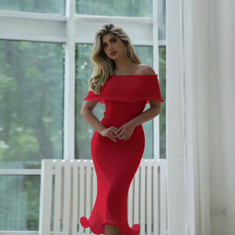 Ruffled Backless Midi Party Dress - View 14