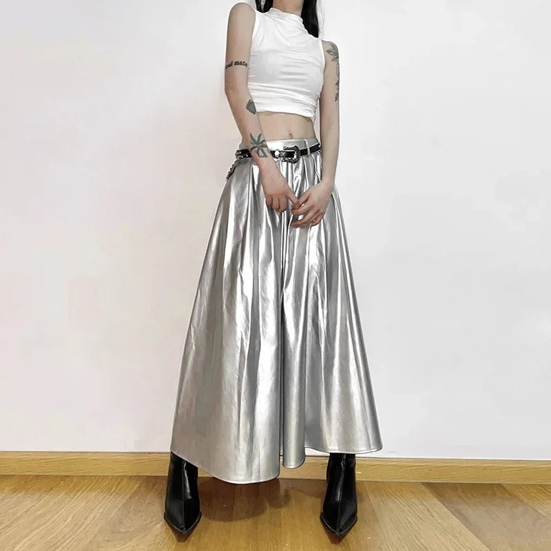 High Waist Pleated Cyberpunk Skirt