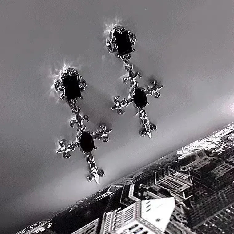 Metal Punk Dark Sword Dagger Stud Earring