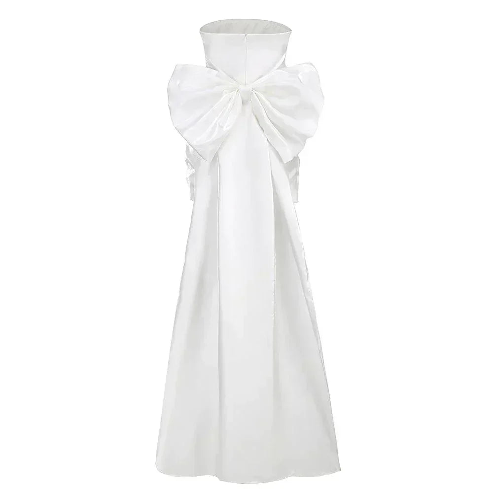 Beauty Of You Oversized Bow Satin Mini Dress - View 18