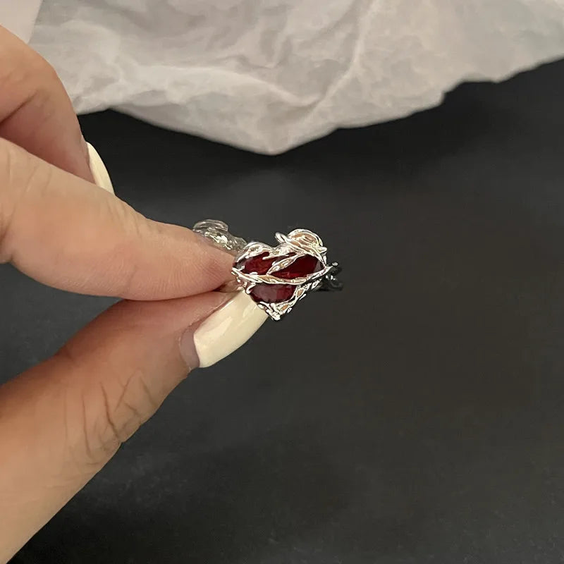 Antique Seraphic Silver Gothic Band