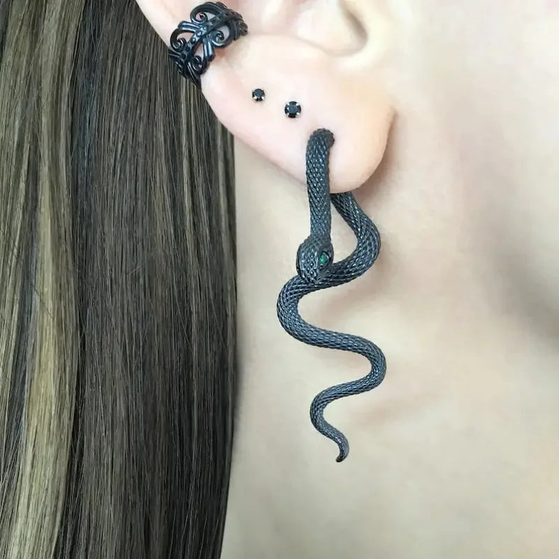 Extravagant Gothic Serpent Removable Stud Earring