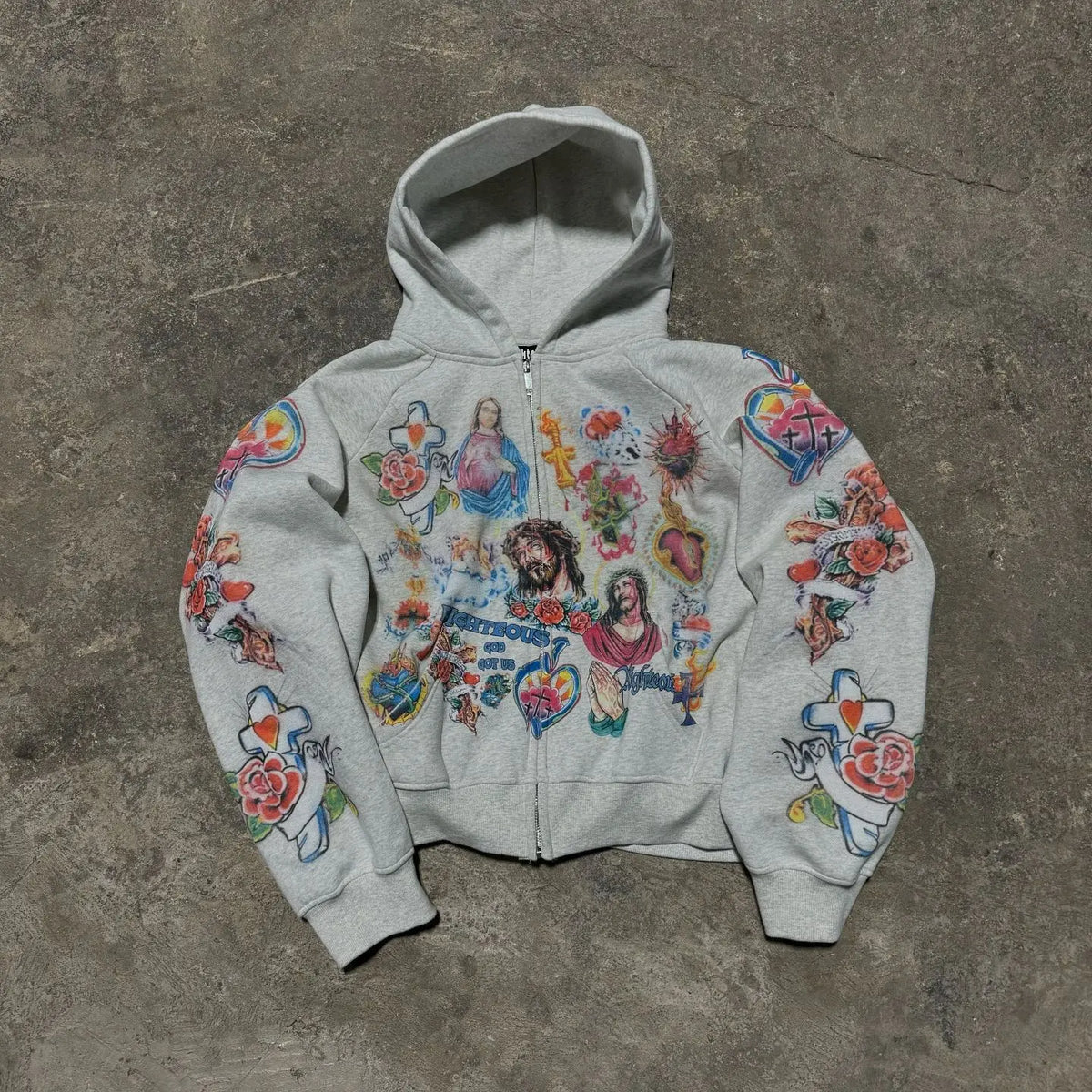 Printed Loose Rock Style Hoodie