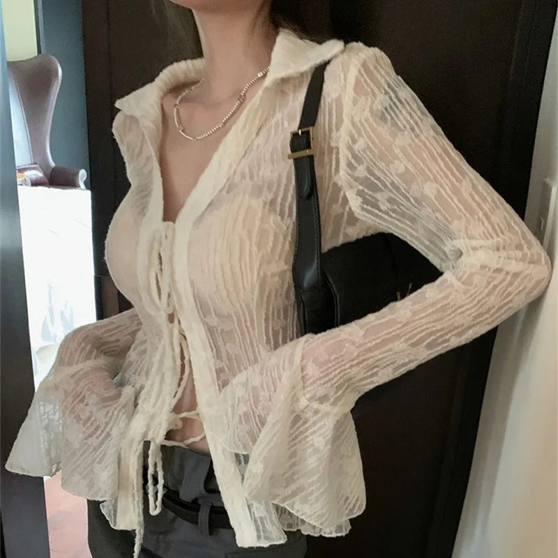 Clear Lace Transparent Shirt