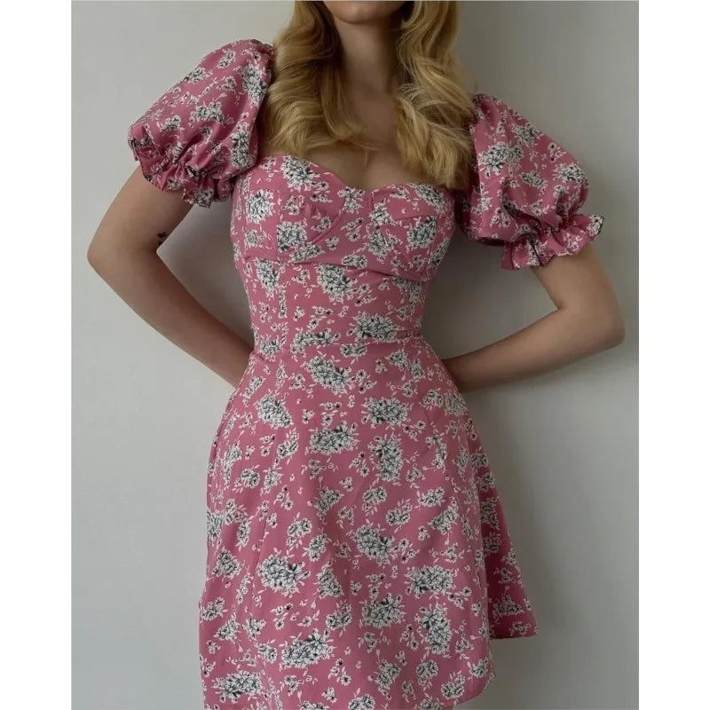 Sexy Floral Print Wrap Floral Dress