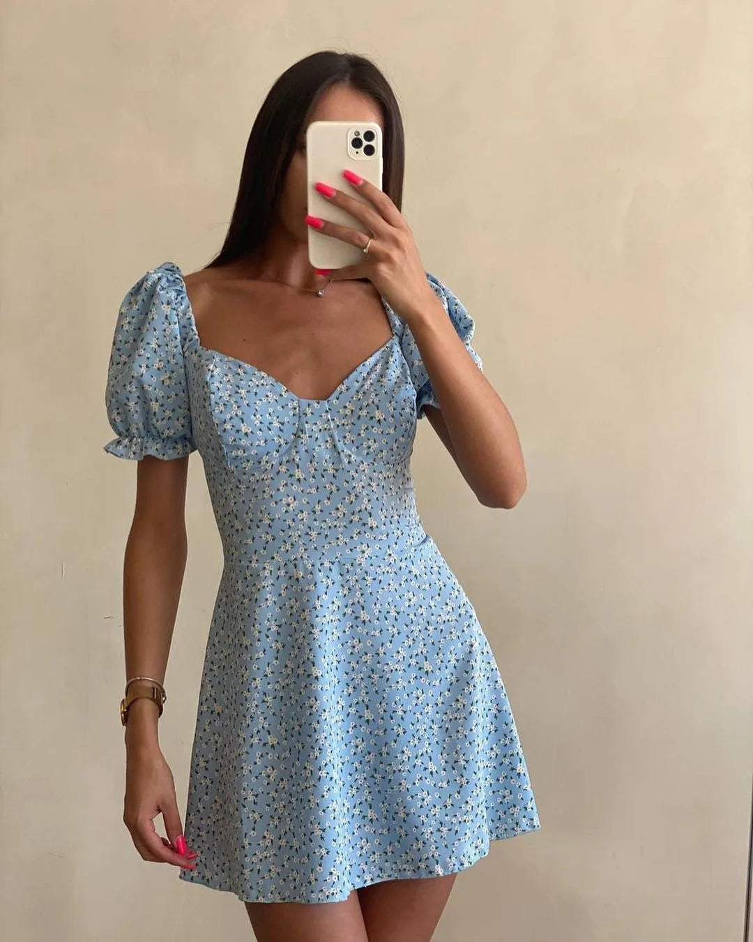 Sexy Floral Print Wrap Floral Dress