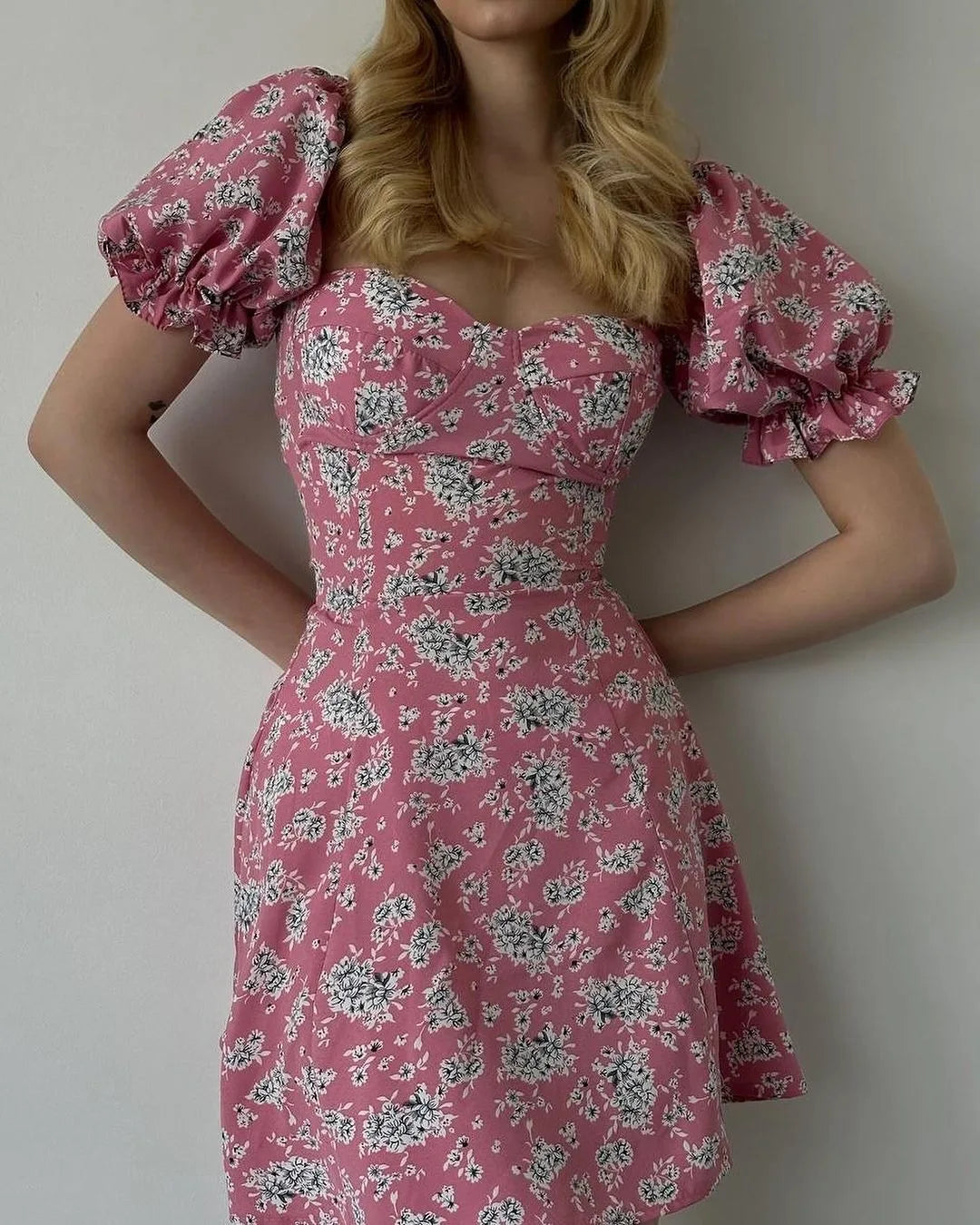 Sexy Floral Print Wrap Floral Dress