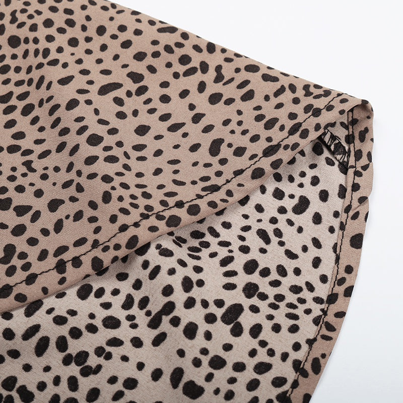 KittenAlarm - Sexy Irregular Hem Mini Bodycon Dress Long Sleeve O-neck Spring Autumn Dress Leopard Short Dress