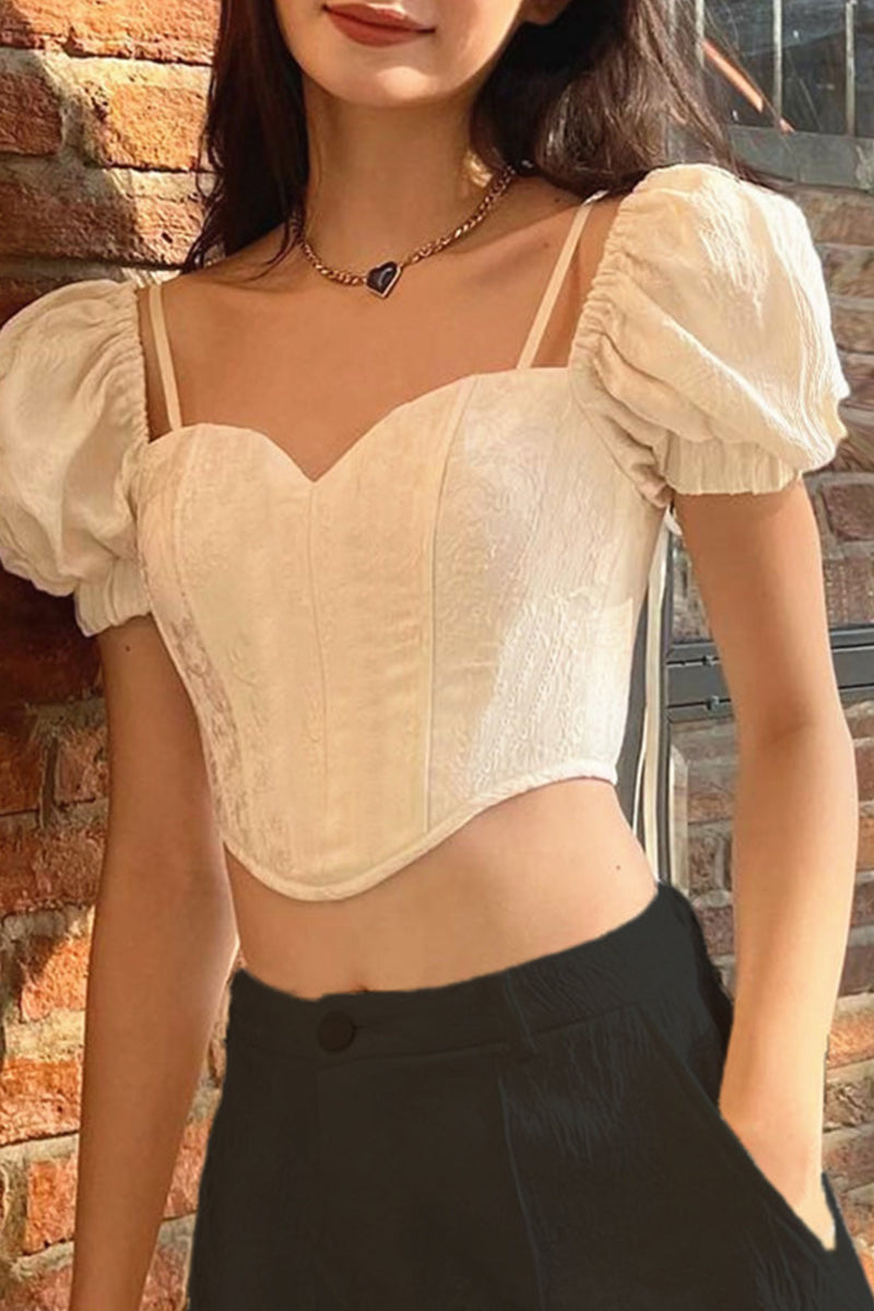 Sexy Solid Color Lace Up V Neck T-Shirts - Fashionpara