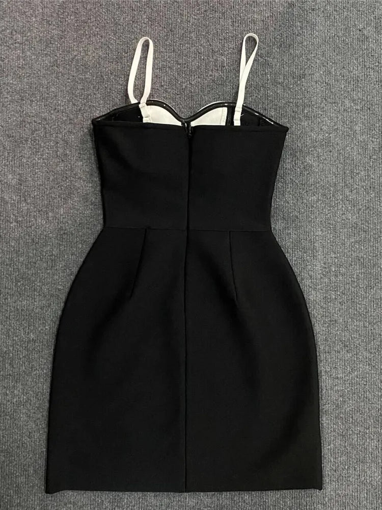 Rosette Sweetheart Fit & Flare Mini Dress