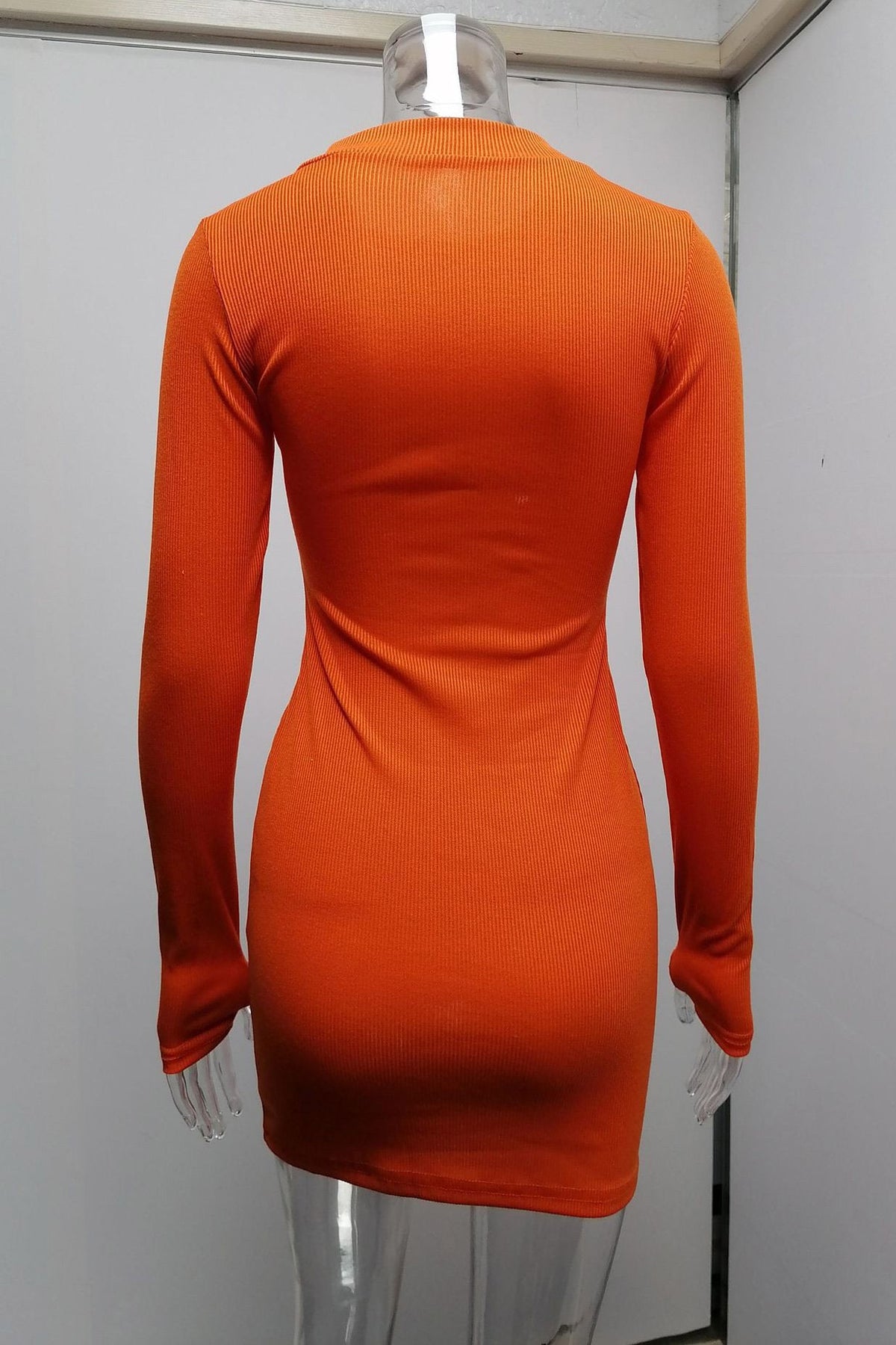 Sexy V-Neck Long Sleeve Casual Mini Dress