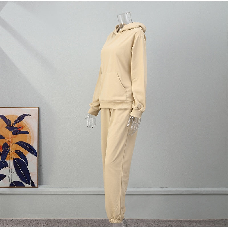 Tracksuit Suits Sweatshirt Solid Casual Sportswear Suit 12