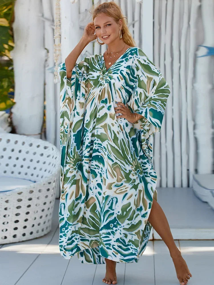 Zebra Stripes Long Dress Cover Up