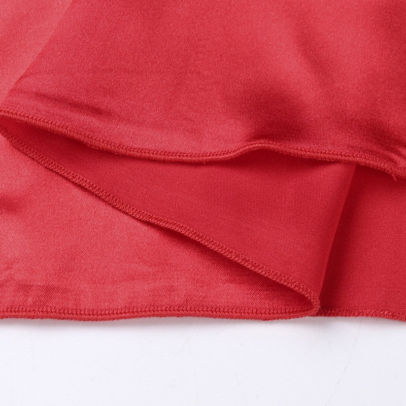 Red Dahlia Satin And Lace Mini Dress - View 11