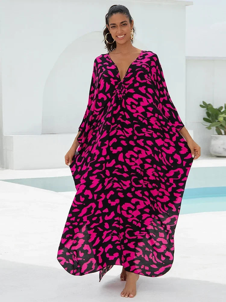 Zebra Stripes Long Dress Cover Up