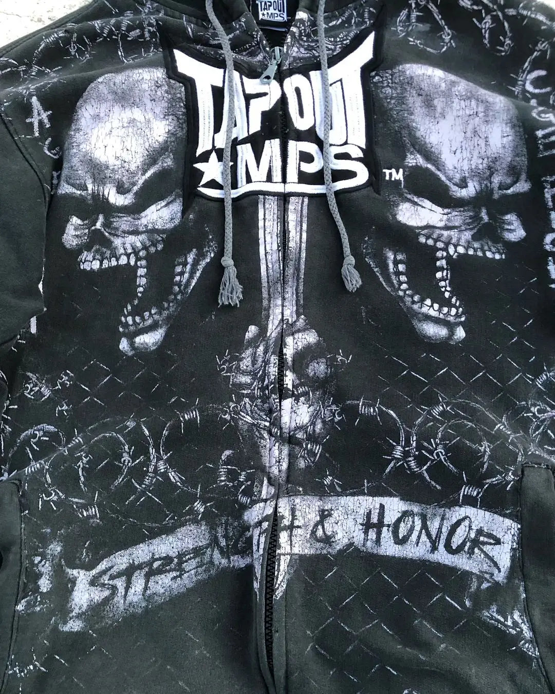 Vintage Y2K Gothic Skeleton Zipper Hoodie