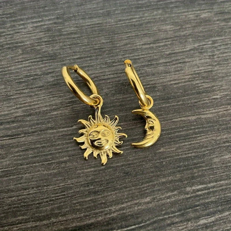 Bright Lunar Heavenly Dark Hoop Earring