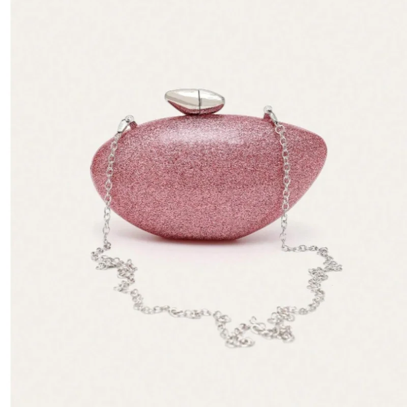 Pearl Brown Marble Acrylic Box Evening Clutch Bag