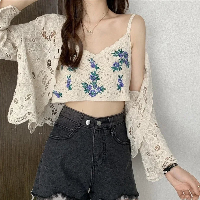 Hollow Out Elegant Long Sleeve Shrug Cardigan