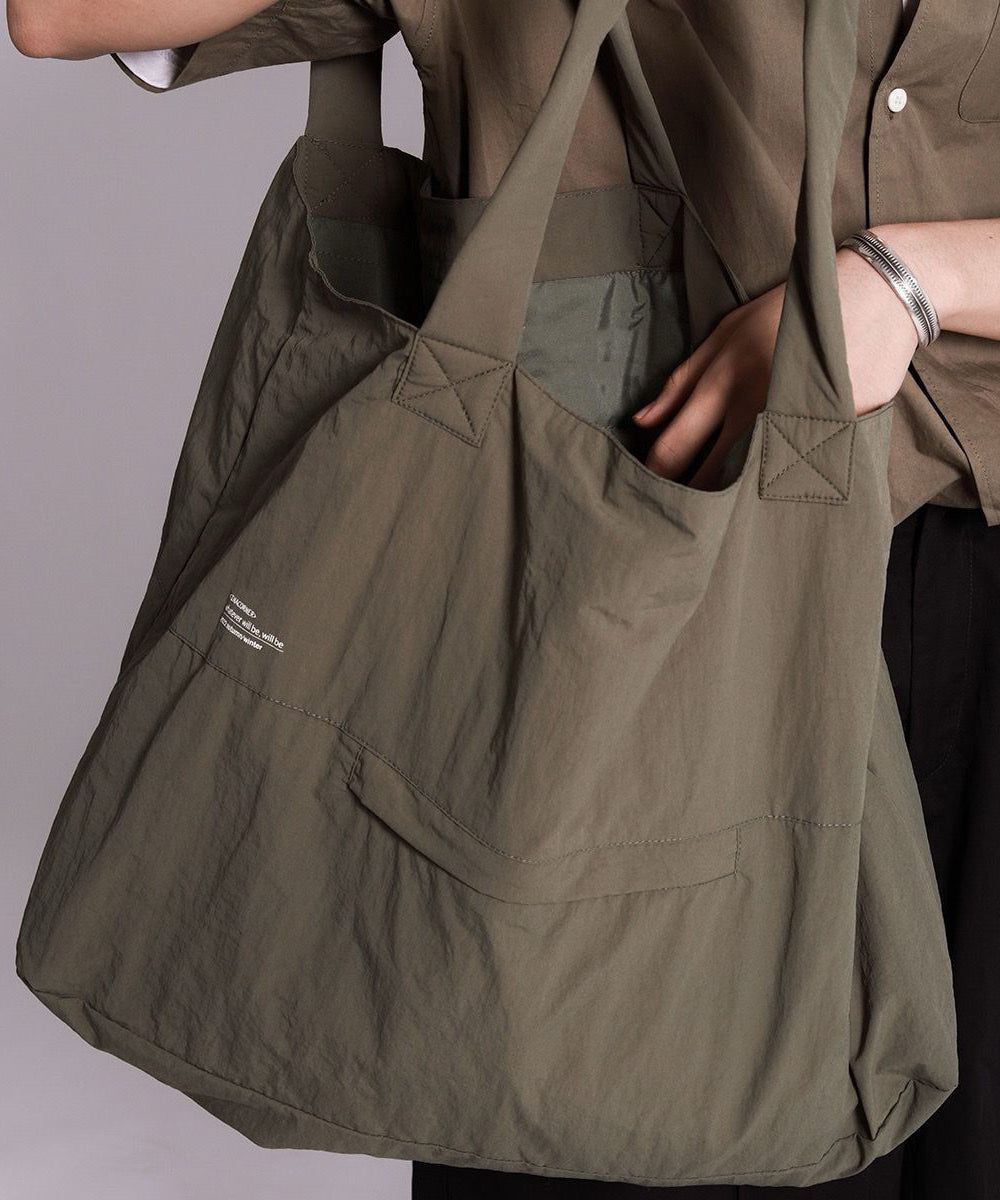 Capacity Grayish Green Simple Satchel Handbag Large Bag