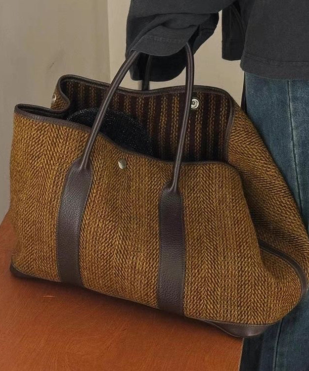 Simple Chocolate Large Capacity Satchel Bag Handbag