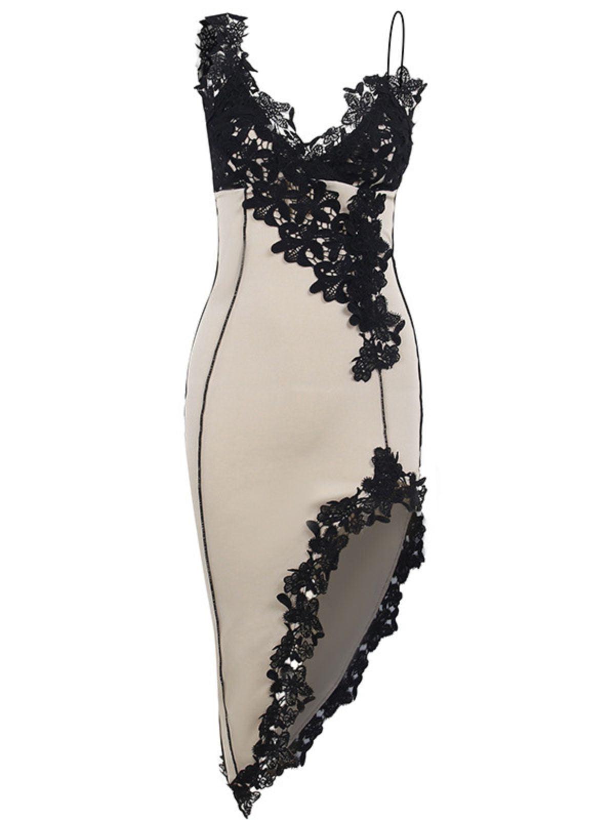 Simran Lace Asymmetric Midi Dress - View 6