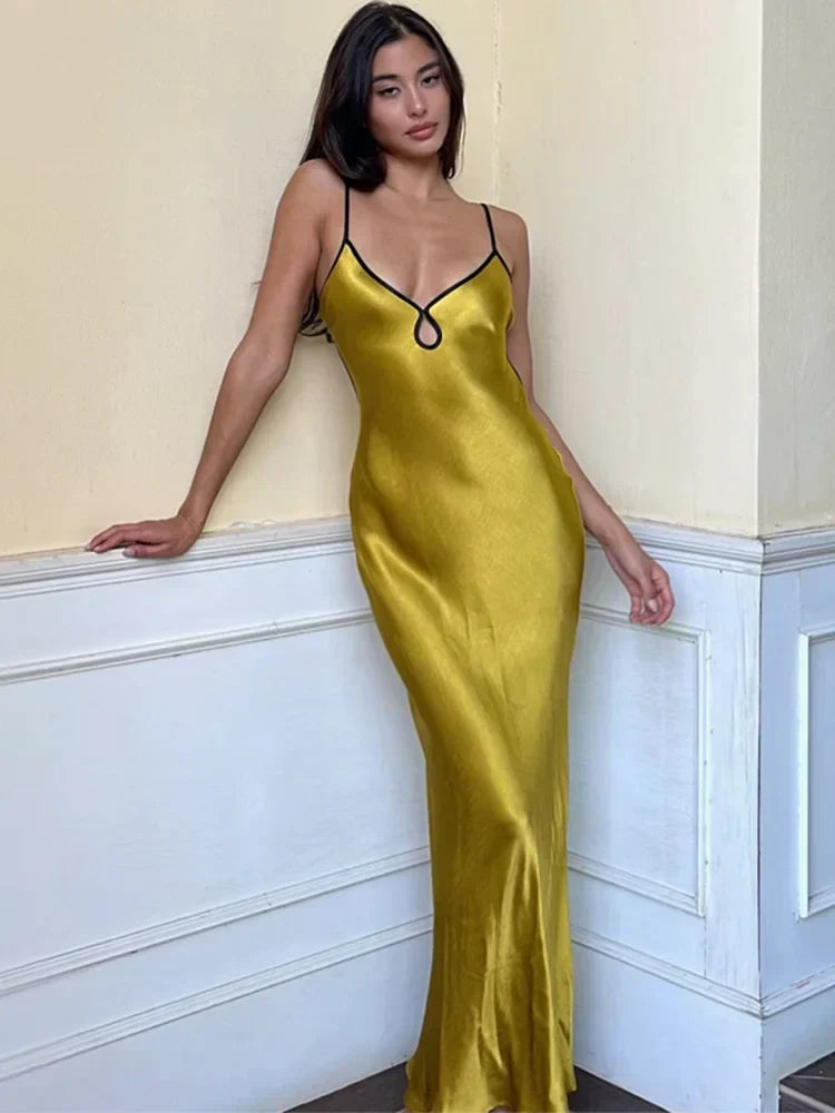 Sleeveless Backless Patchwork Lace Up Cut Out Maxi Prom Midi Dresses - View 7