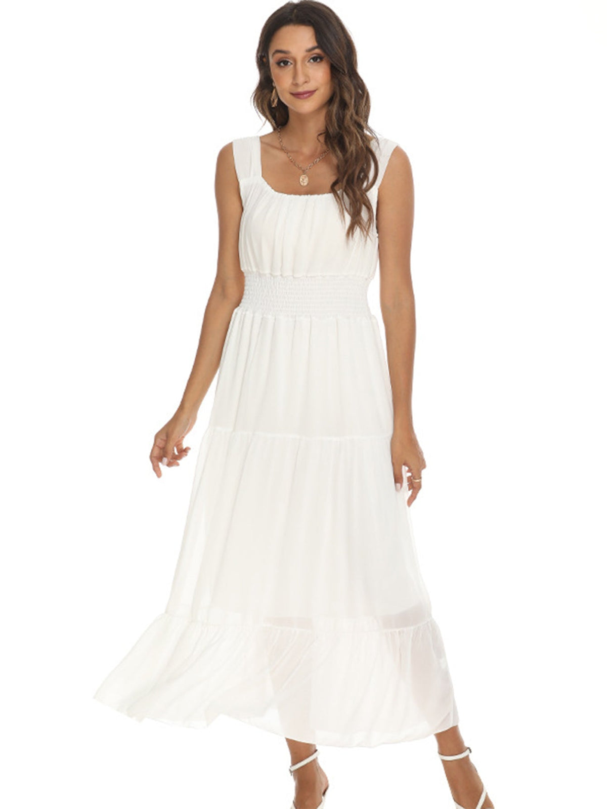 KittenAlarm - Smocked Waist Maxi Dress