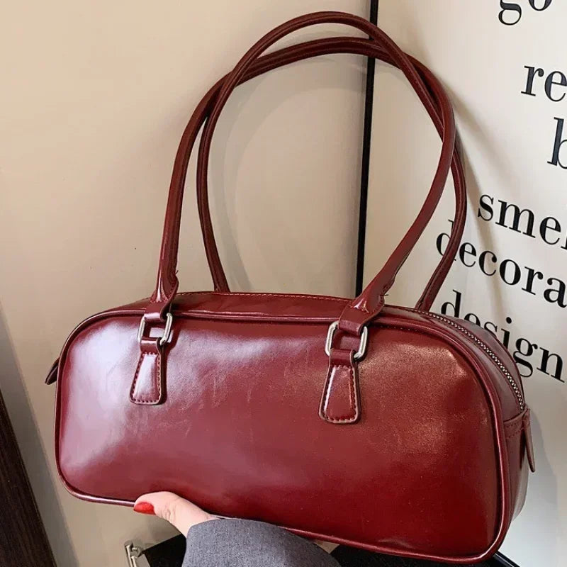 Spring Retro PU Leather Underarm Shoulder Bag