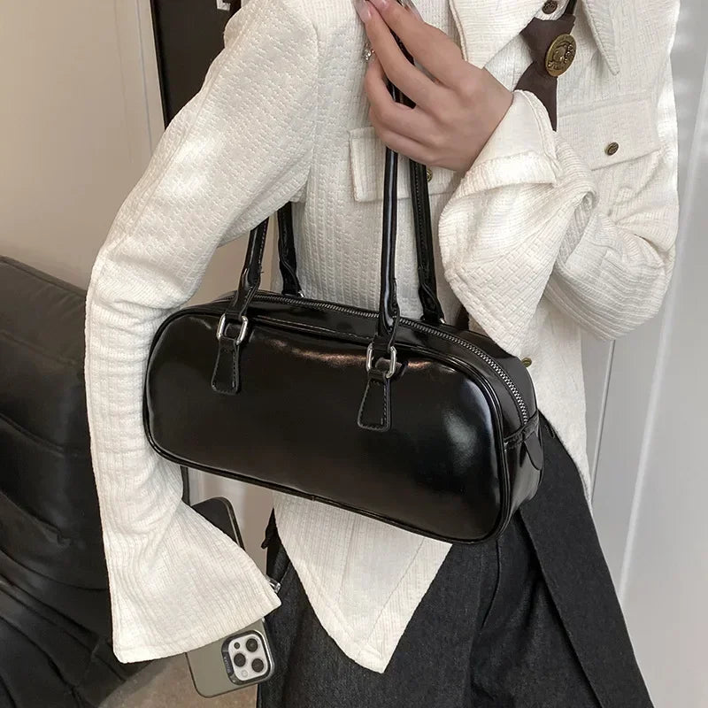 Spring Retro PU Leather Underarm Shoulder Bag