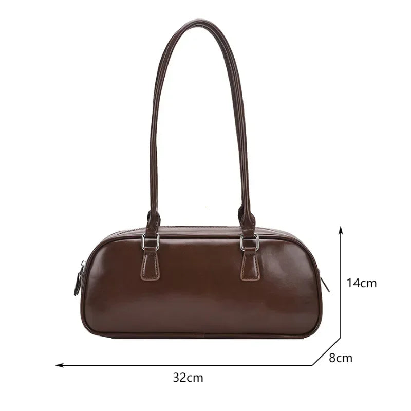 Spring Retro PU Leather Underarm Shoulder Bag