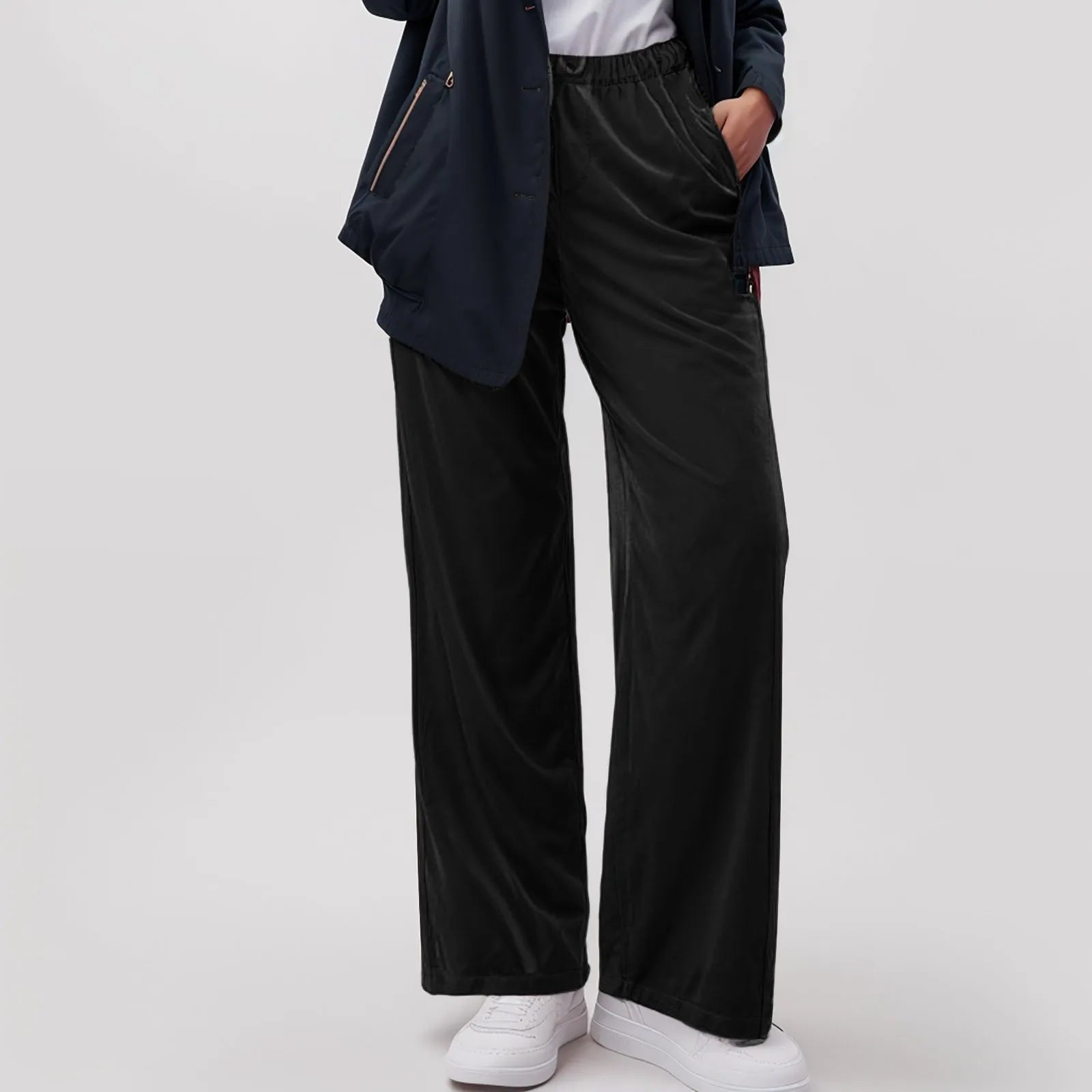 Solid Pocket Stretch Yoga Casual Pants