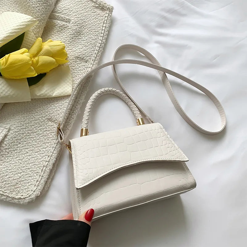 Solid Color PU Leather Designer Crossbody Handbag