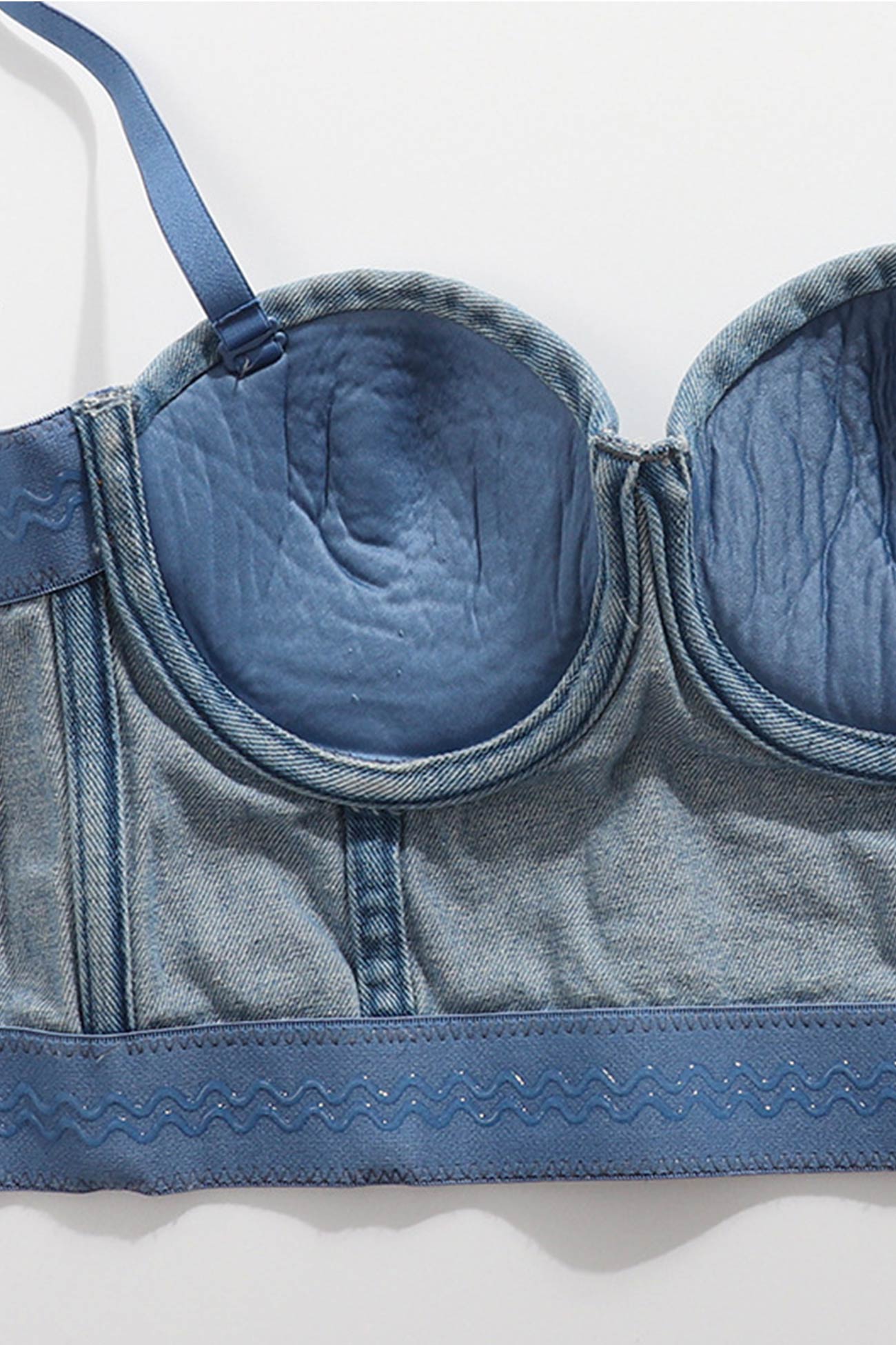 Solid Corset Denim Cami Top - Fashionpara