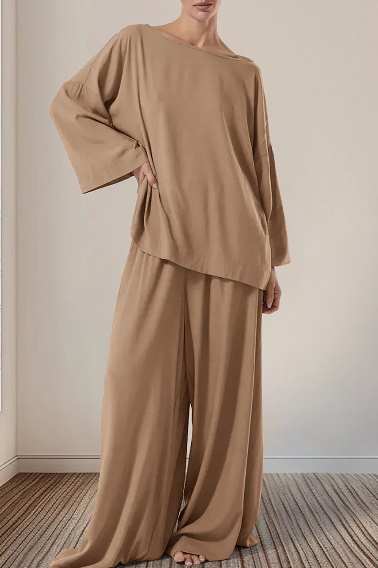 Solid Long Sleeve Oversized Loungewear