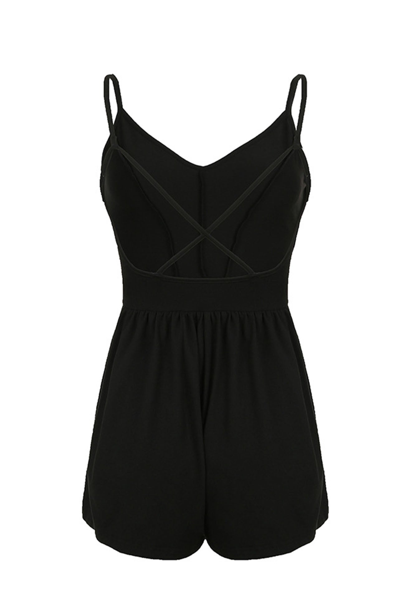 Solid Color Backless Suspender Rompers - Fashionpara