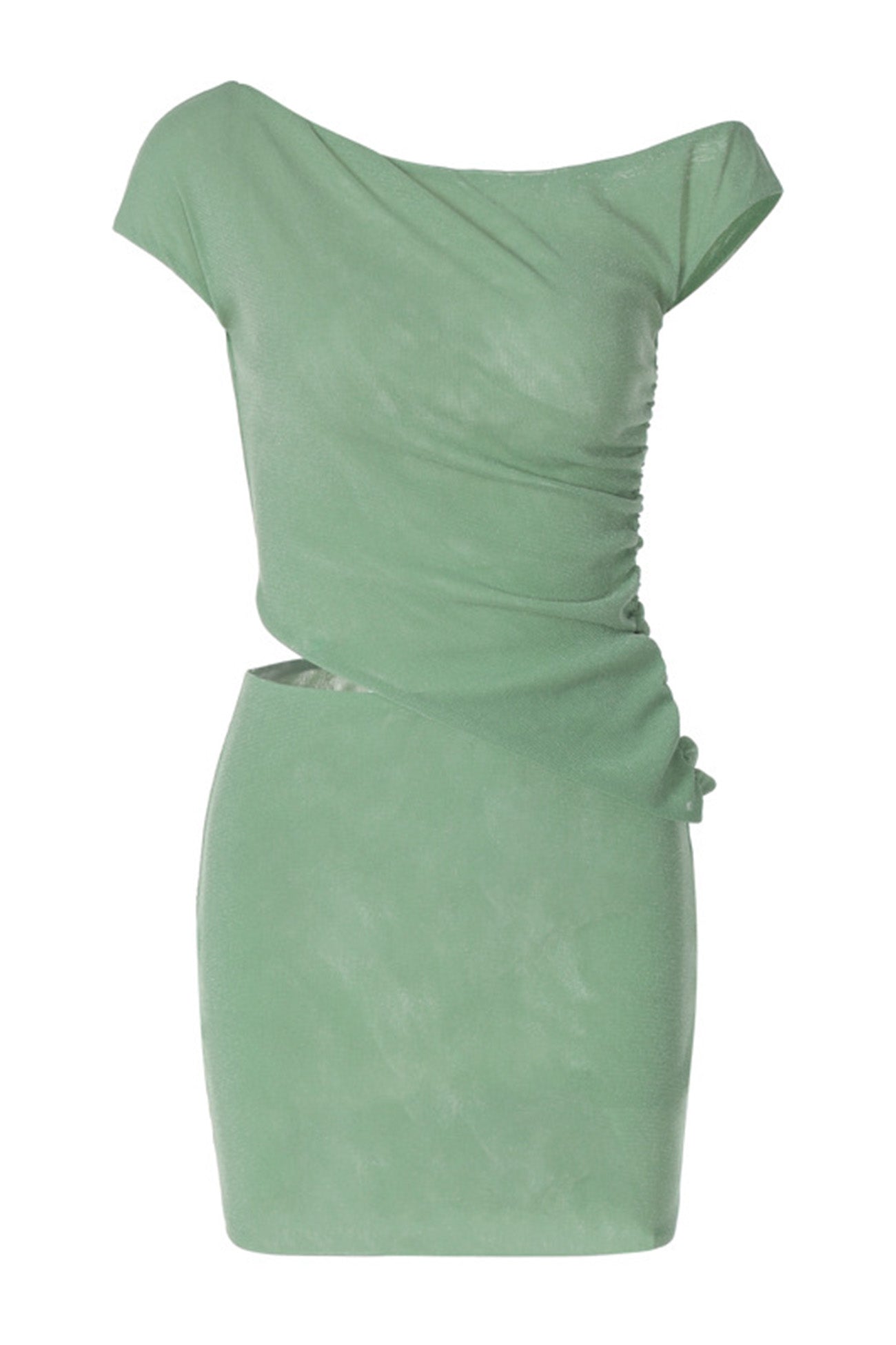 Solid Color Off Shoulder Irregular Mini Skirt Set - Fashionpara