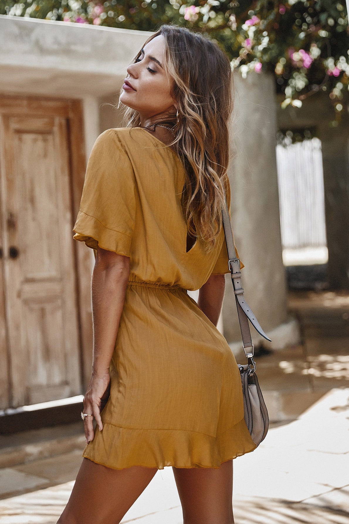Solid Color Short-Sleeve Rompers