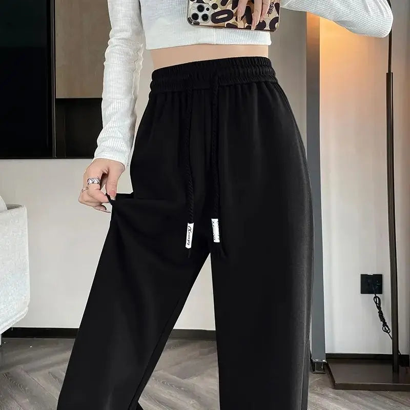 Striped Sports Casual High Waist Pants