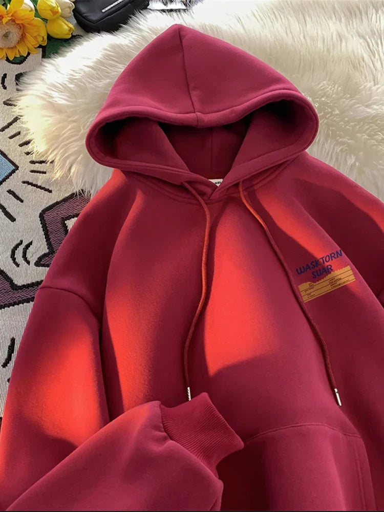 Spring Letter Graphic Streetwear Hoodie