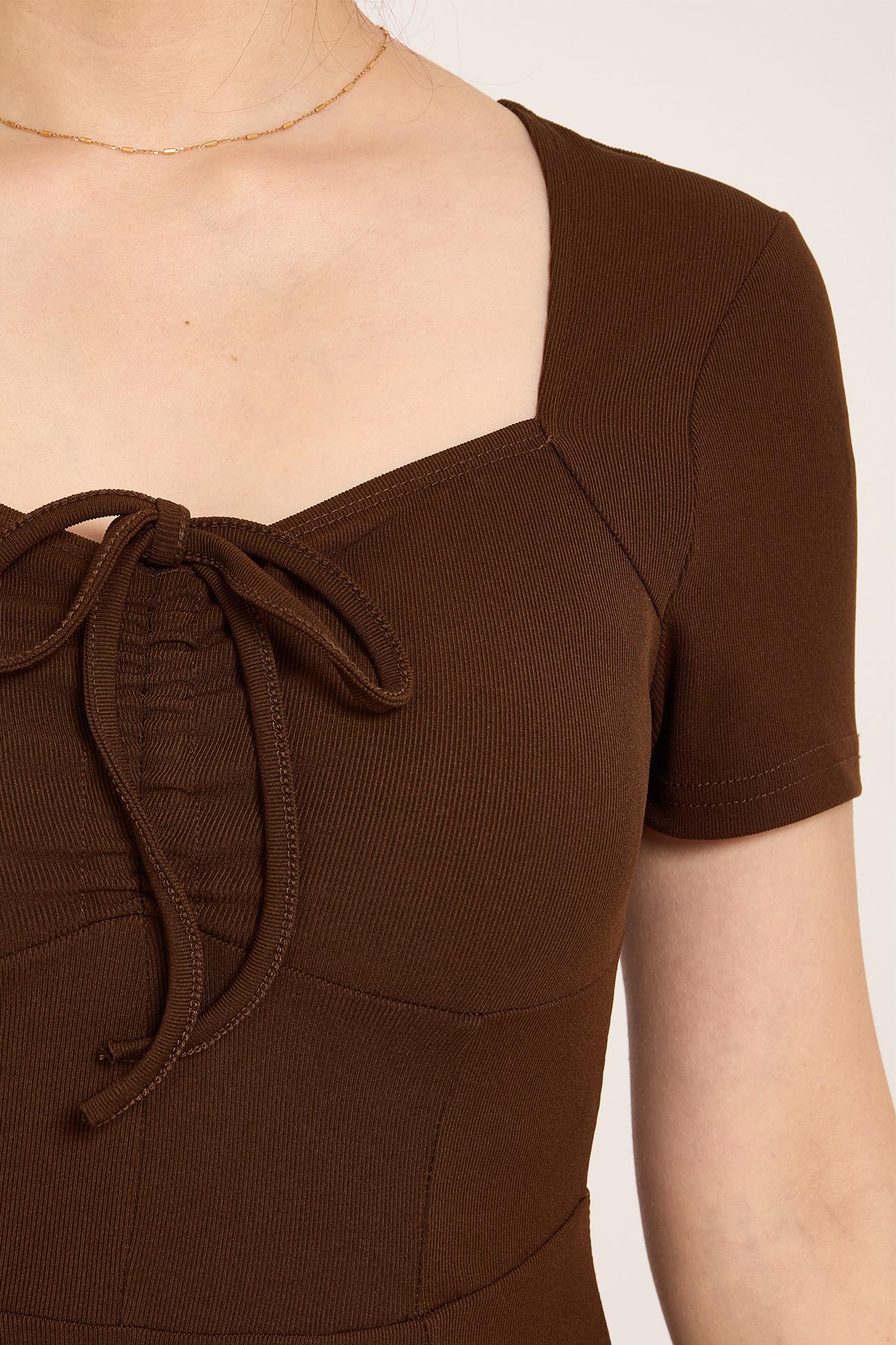 Square Neck Short Sleeve Mini Dress