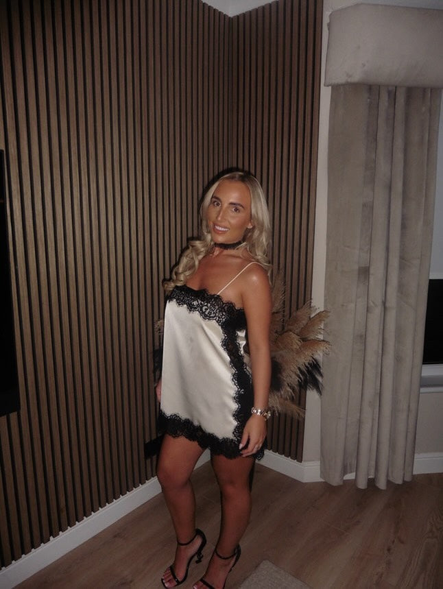 Maye Satin Mini Dress - View 3