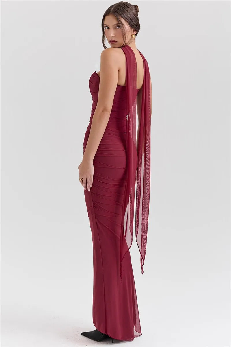 Strapless Corset Top & Maxi Skirt Two Piece Set