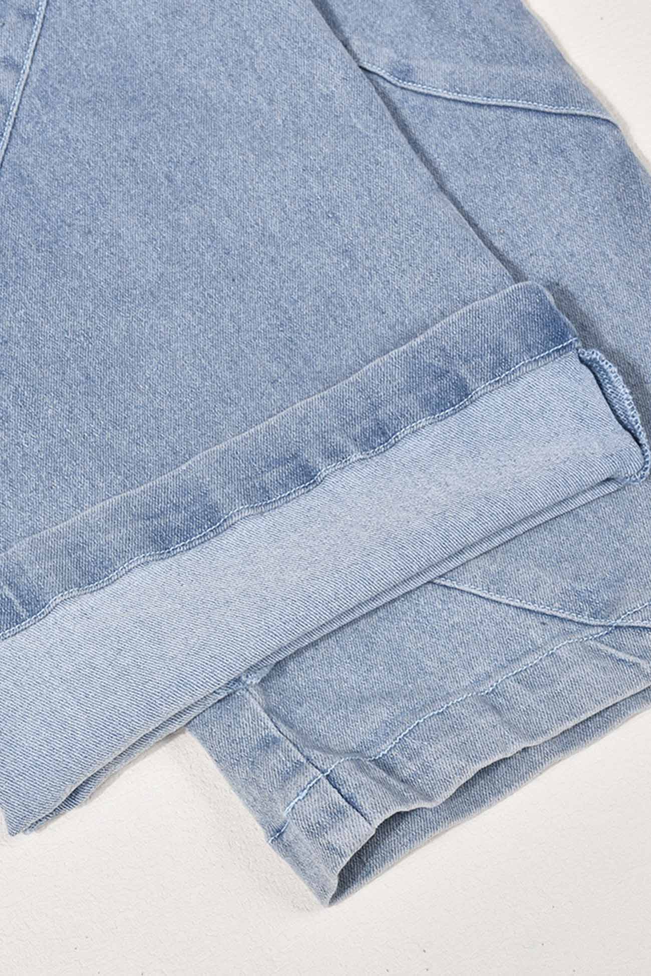 Strapless Elastic Waist Denim Jumpsuits - Fashionpara