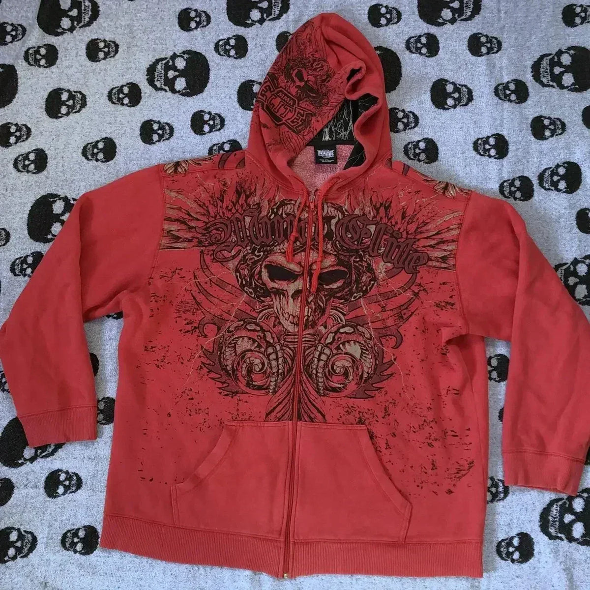 Joker Print Fleece Hoodie red 2 / M