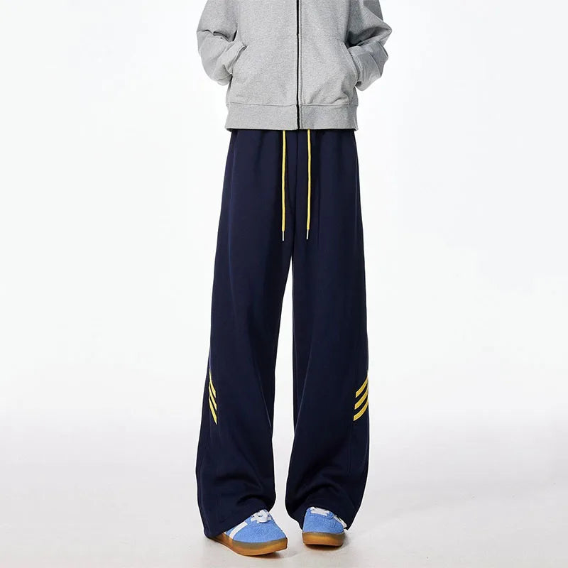 Striped Fleece Motion Loose Pants