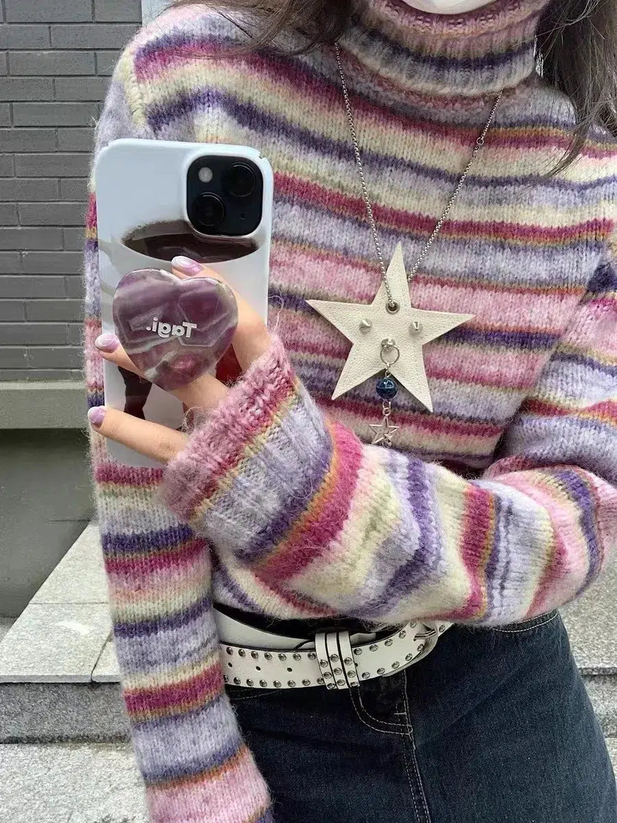Striped Turtleneck Sweater 2