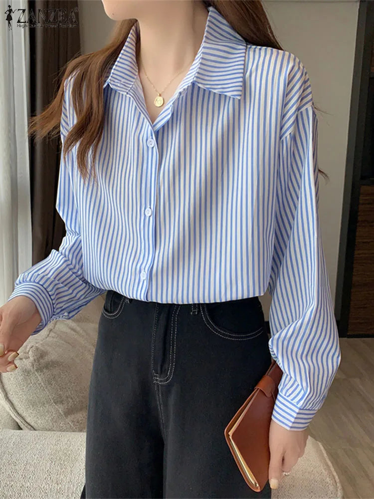 Asymmetrical Lace-Up Button Lapel Blouse