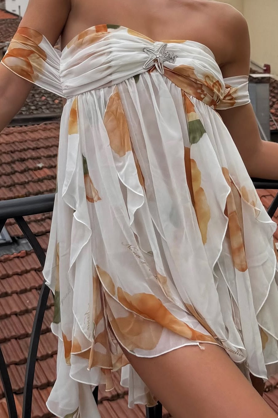 Stylish A Line Sweetheart Flower Printed Short Party Dress