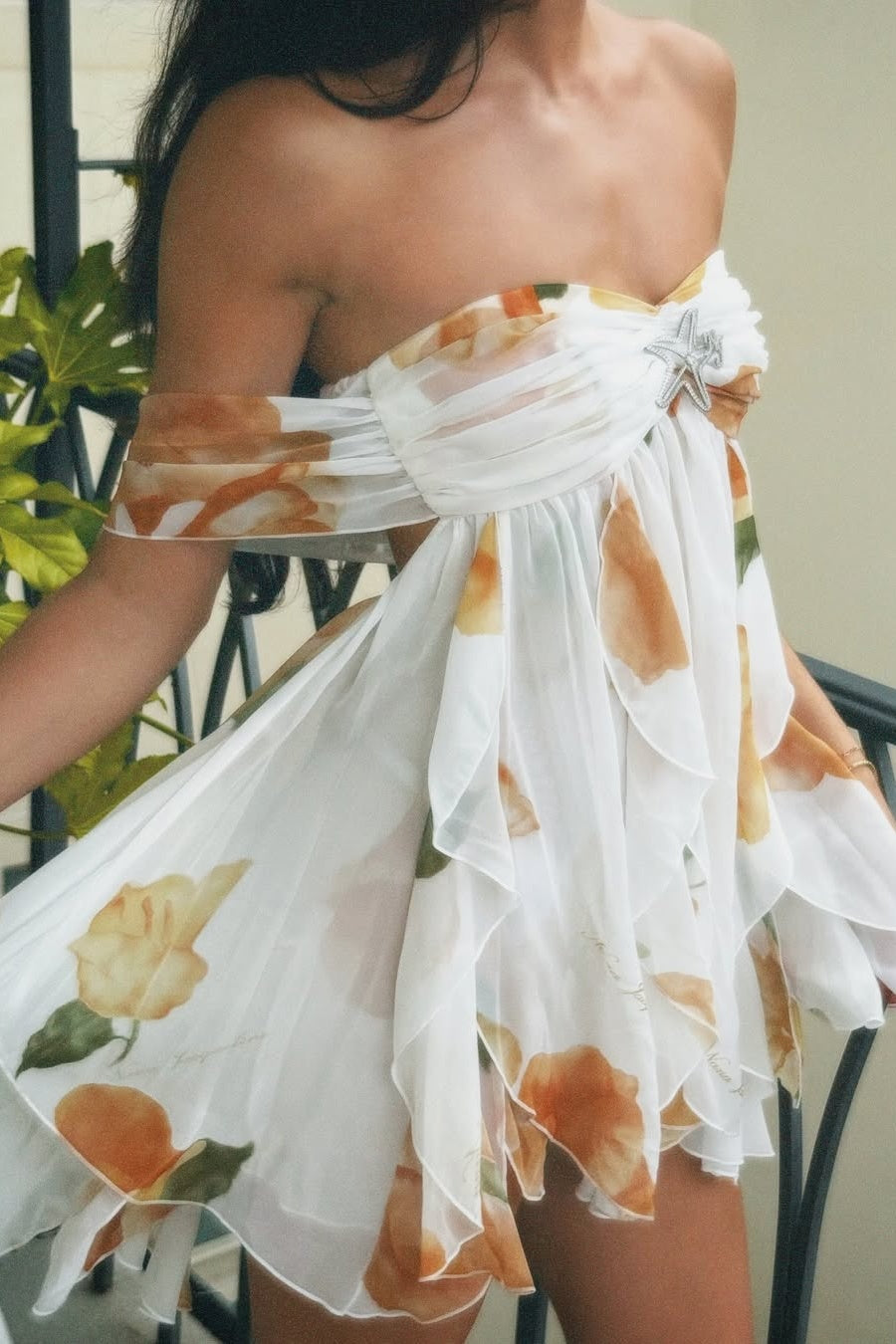 Stylish A Line Sweetheart Flower Printed Short Party Dress